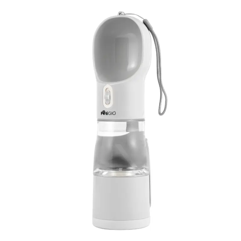 4-in-1 dog water bottle with food container and cleaning paddle Peti-to-Go PETI-175GREY
