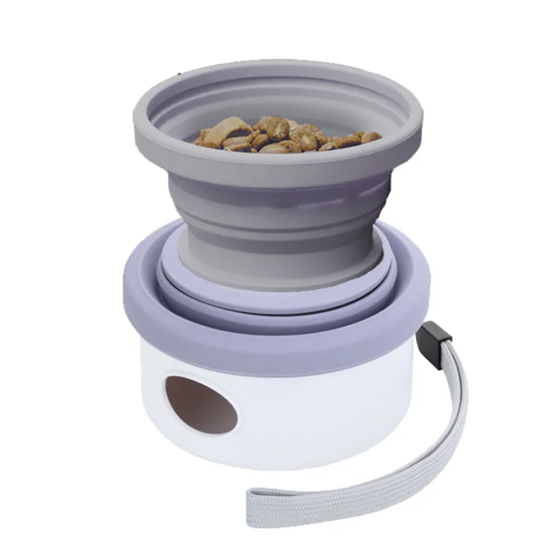 Silicone travel bowl for dogs with space for pouches Peti-to-Go PETI-185